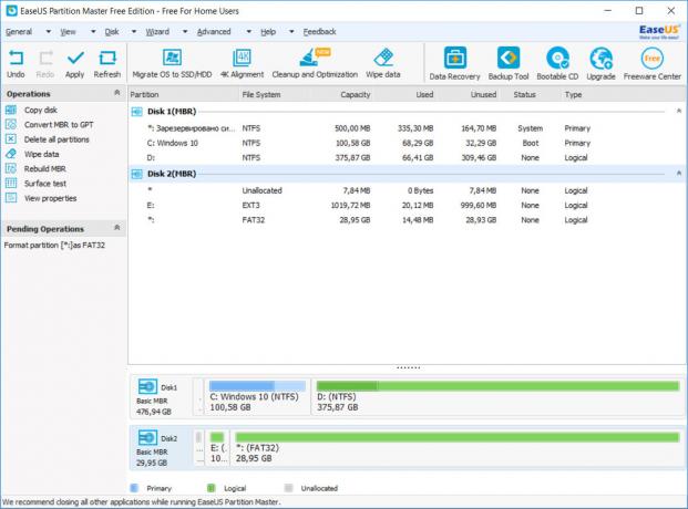 Hur man flyttar en ansökan till minneskortet: EASEUS Partition Mästare