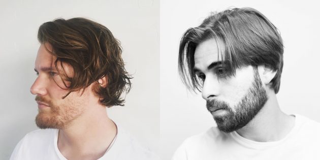 Trendig mäns frisyrer för innehavare av långt hår: Creative frisyr med lugg är mycket lång