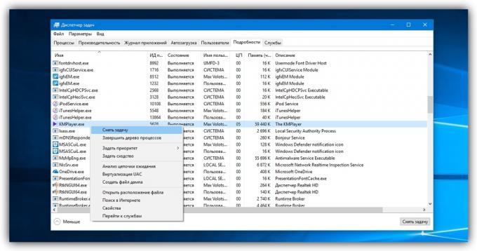 Hur tar jag bort en fil i Windows: Klicka på "Avsluta aktivitet"