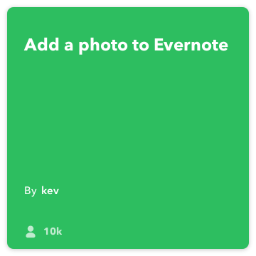 IFTTT Recept: Skapa foto anteckningar ansluter gör kameran till Evernote