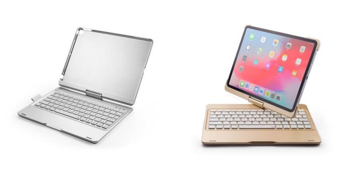 Trådlösa tangentbord: Tangentbord för iPad med vridbart omslag 