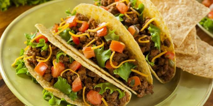 Tacos med kryddig köttfärs